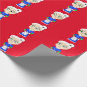 Chibi Mrs. Claus blue Anzug Geschenkpapier (Ecke)
