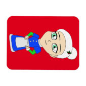 Chibi Mrs. Claus blue Anzug Magnet (Horizontal)