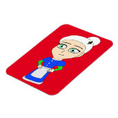 Chibi Mrs. Claus blue Anzug Magnet (Linke Seite)