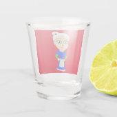Chibi Mrs. Claus blue Anzug Schnapsglas (Rückseite)