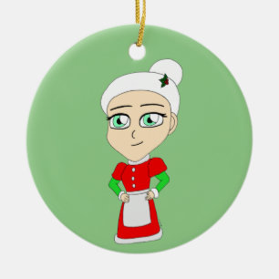 Chibi mrs. claus Keramik Ornament