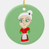 Chibi mrs. claus Keramik Ornament (Hinten)