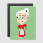 chibi mrs claus magnetkarte (Vorne/Hinten)