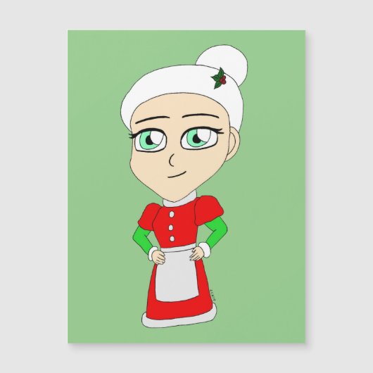 chibi mrs claus magnetkarte (Vorderseite)