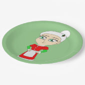 chibi mrs claus pappteller (Schrägansicht)