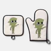 Chibi-Mumie Ofenhandschuh & Topflappen-Set (Vorderseite)