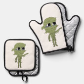 Chibi-Mumie Ofenhandschuh & Topflappen-Set (Vorderseite/Rückseite)
