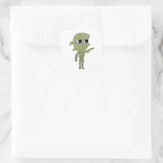 Chibi-Mumie Quadratischer Aufkleber (Tasche)