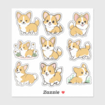 Chibi Niedlich Baby Corgi Dog Stickers
