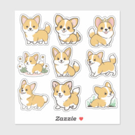 Chibi Niedlich Baby Corgi Dog Stickers Aufkleber