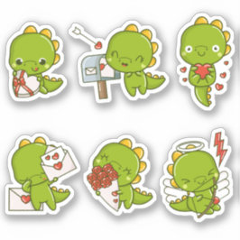 Chibi Niedlich Baby Dino Dinosaur Liebe Stickers Aufkleber