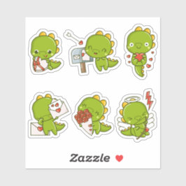 Chibi Niedlich Baby Dino Dinosaur Liebe Stickers Aufkleber