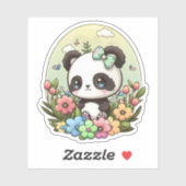 Chibi Niedlich Panda Kawaii Frühsticker Aufkleber (Blatt)