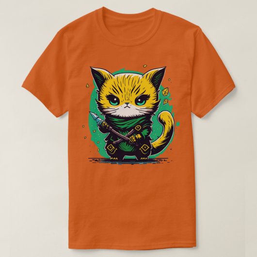 Chibi ninja Munchkin cat T-Shirt (Design vorne)