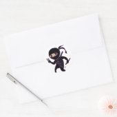 Chibi Ninja Runder Aufkleber (Umschlag)