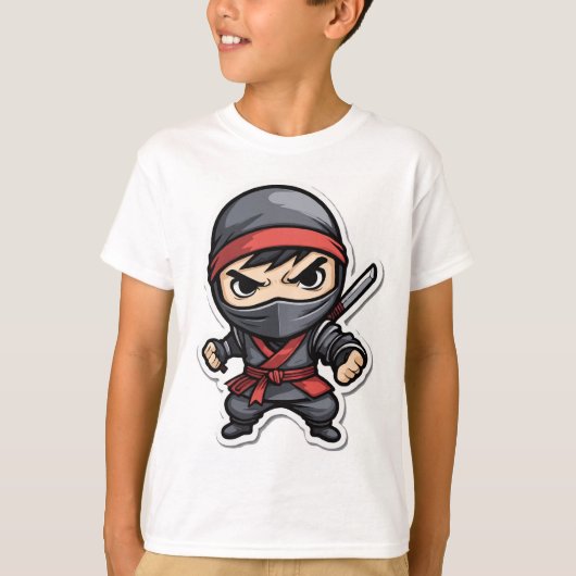 Chibi Ninja Warrior Cartoon - Kampfkünste von Fier T-Shirt (Vorderseite)