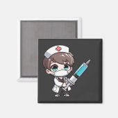 Chibi Nurse Cartoon - Gesundheitswesen, Chibi, Kra Magnet (Vorderseite/Rückseite)