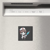 Chibi Nurse Cartoon - Gesundheitswesen, Chibi, Kra Magnet (In Situ (Geschirrspüler))