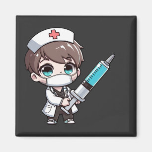 Chibi Nurse Cartoon - Gesundheitswesen, Chibi, Kra Magnet