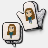 Chibi Ofenhandschuh & Topflappen-Set (Vorderseite/Rückseite)