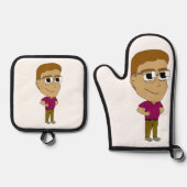 Chibi Ofenhandschuh & Topflappen-Set (Vorderseite)