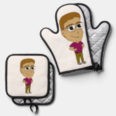 Chibi Ofenhandschuh & Topflappen-Set (Vorderseite/Rückseite)