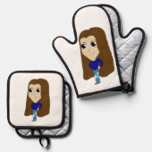 Chibi Ofenhandschuh & Topflappen-Set (Vorderseite/Rückseite)