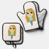 Chibi Ofenhandschuh & Topflappen-Set (Vorderseite/Rückseite)