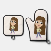 Chibi Ofenhandschuh & Topflappen-Set (Vorderseite)
