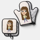 Chibi Ofenhandschuh & Topflappen-Set (Vorderseite/Rückseite)