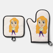 Chibi Ofenhandschuh & Topflappen-Set (Vorderseite)