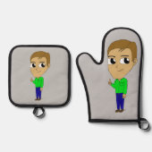 Chibi Ofenhandschuh & Topflappen-Set (Vorderseite)