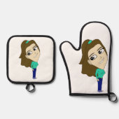 Chibi Ofenhandschuh & Topflappen-Set (Vorderseite)