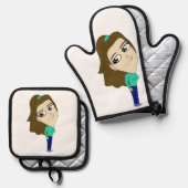 Chibi Ofenhandschuh & Topflappen-Set (Vorderseite/Rückseite)