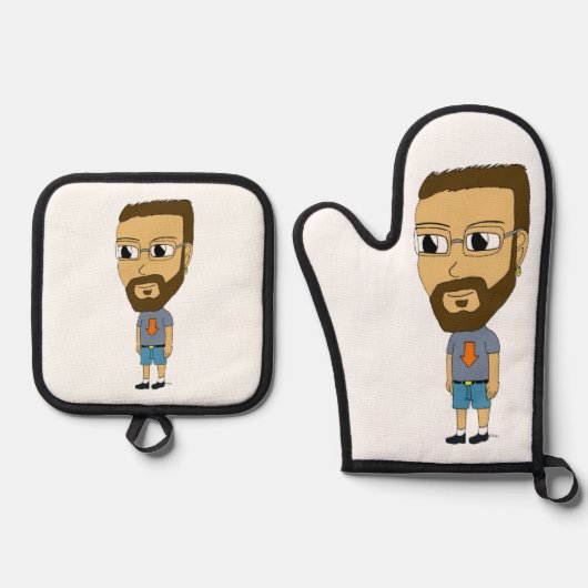 Chibi Ofenhandschuh & Topflappen-Set (Vorderseite)