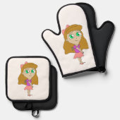 Chibi Ofenhandschuh & Topflappen-Set (Vorderseite/Rückseite)