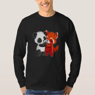 Chibi Panda Bear Hugs Red Panda Niedlich Kids T-Shirt