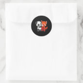Chibi Panda Bear Hugs Red Panda Runder Aufkleber (Tasche)