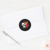 Chibi Panda Bear Hugs Red Panda Runder Aufkleber (Umschlag)