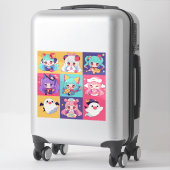 Chibi Pop Art Halloween Custom Cut Vinyl Stickers Aufkleber (Koffer)