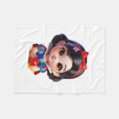 Chibi-Prinzessin mit Apfeldecke Fleecedecke (Vorderseite (Horizontal))