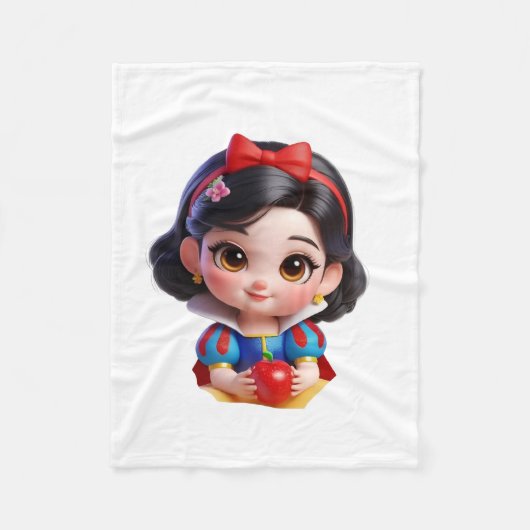 Chibi-Prinzessin mit Apfeldecke Fleecedecke (Vorderseite)