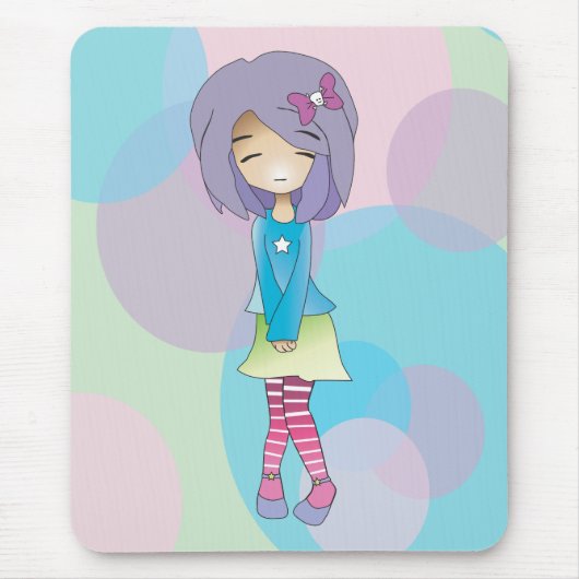 Chibi Punkt-Mädchen-Mausunterlage Mousepad (Vorne)