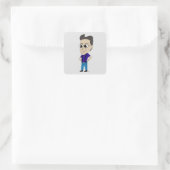 Chibi Quadratischer Aufkleber (Tasche)