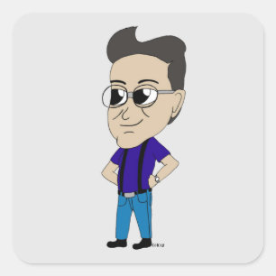 Chibi Quadratischer Aufkleber
