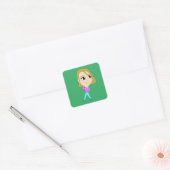 Chibi Quadratischer Aufkleber (Umschlag)