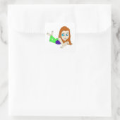 Chibi Quadratischer Aufkleber (Tasche)