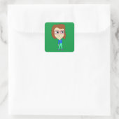Chibi Quadratischer Aufkleber (Tasche)