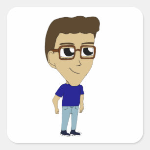 Chibi Quadratischer Aufkleber