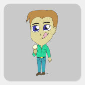 Chibi Quadratischer Aufkleber (Vorderseite)